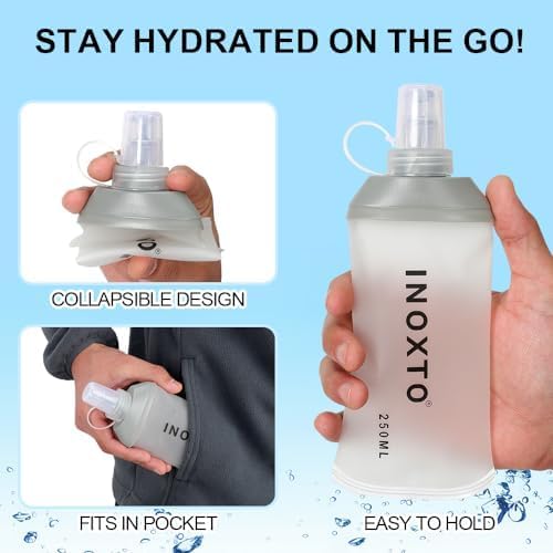 INOXTO Running Hydration Vest ,Lightweight Insulated Pack with 250ml Soft Flask Daypack for Hiking Trail Running Cycling Race Marathon for Women Men