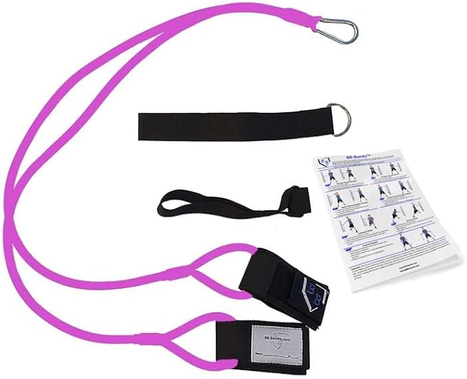 BB Bands Baseball Softball Resistance Training Bands - Arm Strength, Pitching Conditioning Equipment, 3 Strengths (Youth, Adult, Heavy), 7 Colors, Includes Anchor Strap, Door Mount, Bag, Workout Guide