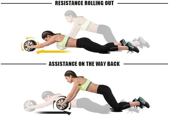 SNODE Ab Roller Wheel with Elbow Support, 3 Levels Resist, Dual Mode, Ab Wheel for Core Workout, Automatic Rebound Sytem,Spring Steel Sheet