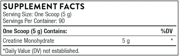 THORNE Creatine - Micronized Creatine Monohydrate Powder - Support for Muscles & Cognitive Function* - for Women & Men - Unflavored - NSF Certified for Sport - 5 g per Serving - 90 Servings