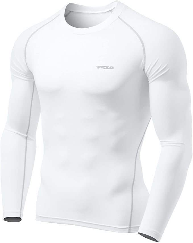 TSLA Men's UPF 50+ Compression Shirts, Cool Dry Long Sleeve Athletic Tops, Sports Baselayer Workout Shirt