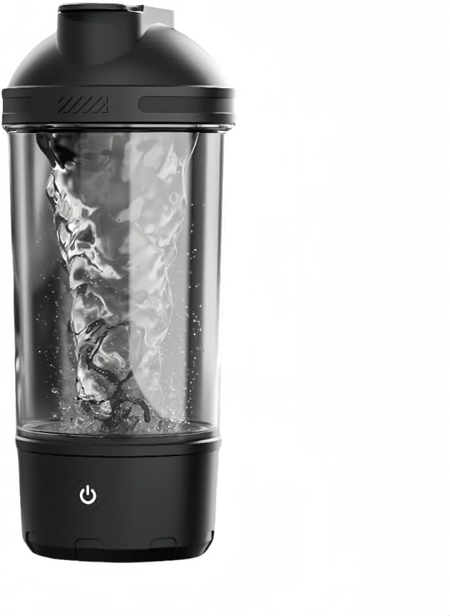 Electric Protein Shaker Bottle Automatic Stirring Mug Tritan Materia Cup Sports Health Cup Waterproof Rechargeable Cup (Black)