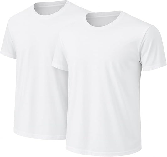 6-Pack Bulk Men’s T-Shirts – Soft Pre-Shrunk Premium Cotton, Short Sleeves, Reinforced Collar, Crew Neck, Casual Fit
