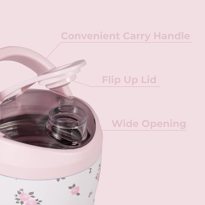 HydroJug 24 oz New Stainless Steel Shaker – Insulated, Leakproof, BPA-Free with Silent Mixing Grate – No Clumps, No Noise – Premium Shaker for Fitness, Sports & Everyday Use, Wildrose