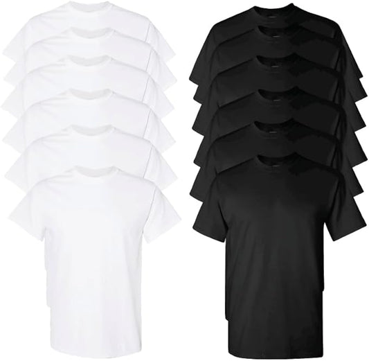 EVERYDAY TEES Men's Heavy Cotton Tee (Pack of 12), Assorted Mixed Color Small to 5XL