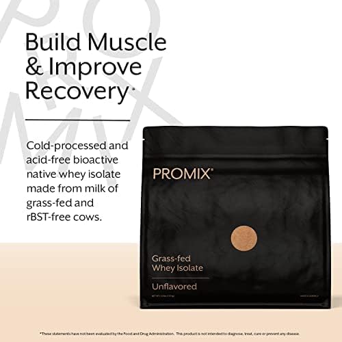 ProMix Nutrition Whey Protein Isolate Powder, Unflavored - Grass-Fed & 100% All Natural - Post Workout Fitness & Nutrition Shakes, Smoothies, Baking & Cooking Recipes - 2.5 Pound (Pack of 2)