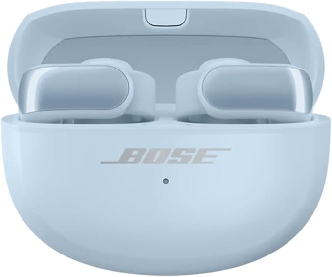 Bose Ultra Open Bluetooth Earbuds, True Wireless Earbuds with OpenAudio for Awareness, Clip On Design for Comfort, Immersive Audio, Up to 48 Hrs of Playtime + 20W Wall Charger (Moonstone Blue)