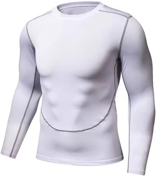 Men's Soft Slim Long Sleeve Dry-Fit Compression Gym Trainning Shirt