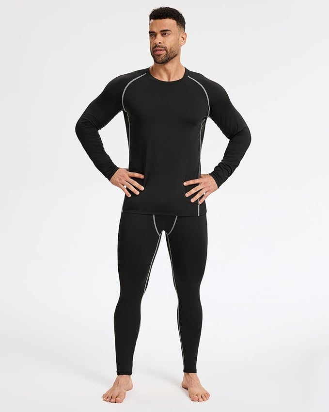 5,6 Pack Men's Compression Shirts Long Sleeve Rash Guard Workout Undershirt Base Layer Athletic Shirt