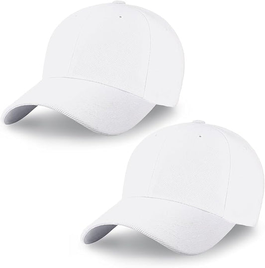 2-Pack Classic Structured Baseball Cap Adjustable Snapback Multipack Ball Caps for Custom Embroidery Running Workouts Outdoor