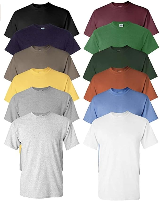 EVERYDAY TEES Men's Heavy Cotton Tee (Pack of 12), Assorted Mixed Color Small to 5XL