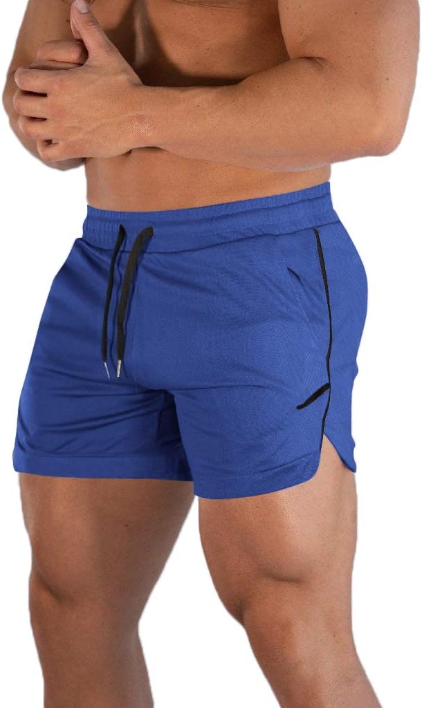 FLYFIREFLY Men's Gym Workout Shorts Running Lightweight Athletic Short Pants Bodybuilding Training