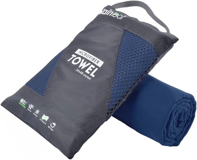 Rainleaf Microfiber Towel Perfect Travel & Gym & Camping Towel. Quick Dry - Super Absorbent - Ultra Compact - Lightweight. Suitable for Trip, Beach, Shower, Backpacking, Pool