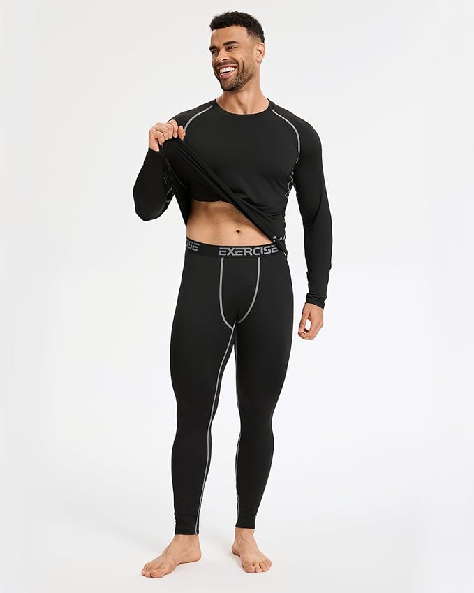 5,6 Pack Men's Compression Shirts Long Sleeve Rash Guard Workout Undershirt Base Layer Athletic Shirt