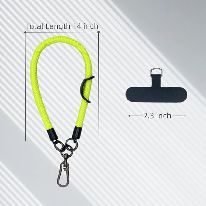 Phone Lanyard Wrist Strap Phone Strap Wrist Lanyard for Cell Phone Around the Hand with Lanyard Patch (Fluorescent Yellow)
