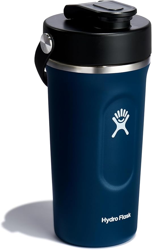 Hydro Flask Shaker Bottle – Insulated Stainless Steel Gym Bottle for Pre Workout & Protein 24 Oz Indigo Blue