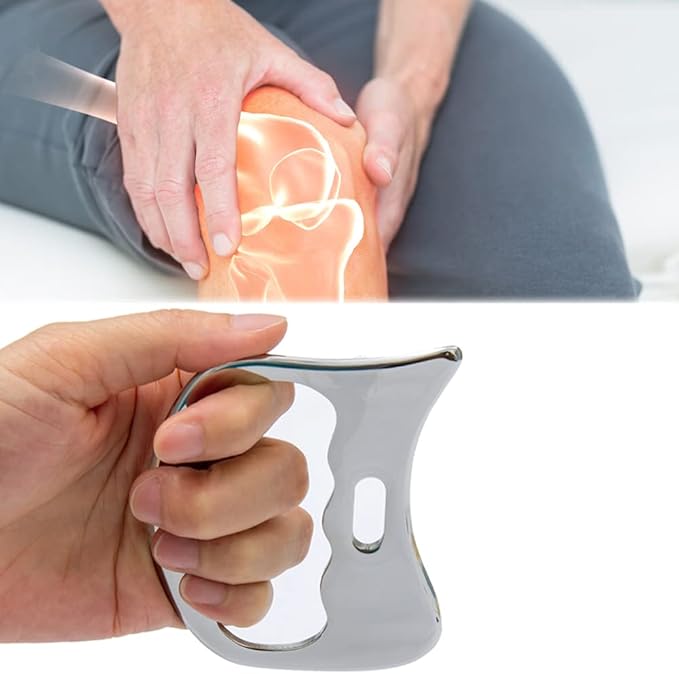 Stainless Steel Gua Sha Scraping Massage Tool-Muscle Scraper - Soft Tissue Mobilization,Physical Therapy for Back, Legs, Arms (Large)