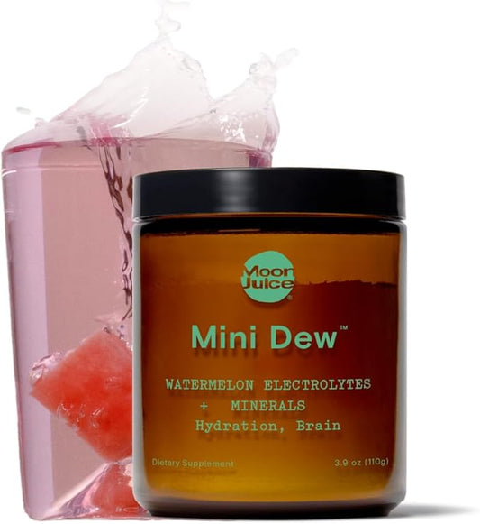 Moon Juice Mini Dew Electrolytes Powder - Sugar Free Minerals & Electrolyte Hydration Powder for Instant Hydration & Brain Support - Magnesium, Calcium, Potassium, Pink Salt, Watermelon, 30 Servings