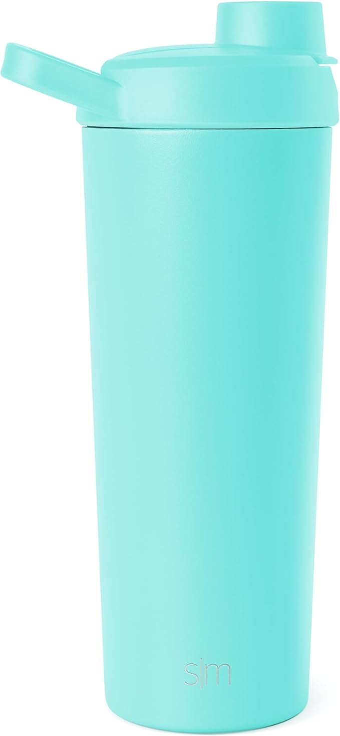 Simple Modern Stainless Steel Shaker Bottle with Ball 24oz | Metal Insulated Cup for Protein Mixes, Shakes and Pre Workout | Rally Collection | Ocean Water (Pack of 12)
