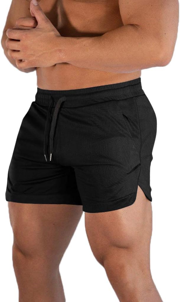 FLYFIREFLY Men's Gym Workout Shorts Running Lightweight Athletic Short Pants Bodybuilding Training