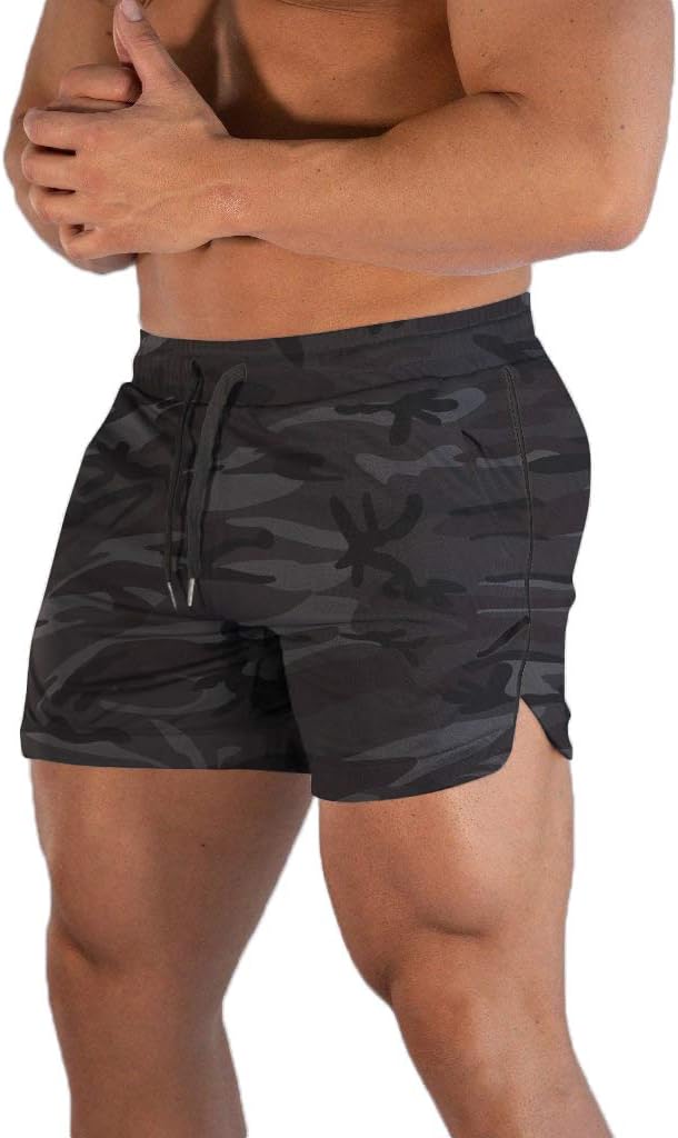 FLYFIREFLY Men's Gym Workout Shorts Running Lightweight Athletic Short Pants Bodybuilding Training