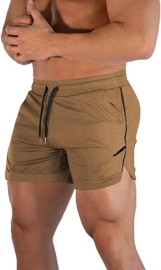 FLYFIREFLY Men's Gym Workout Shorts Running Lightweight Athletic Short Pants Bodybuilding Training