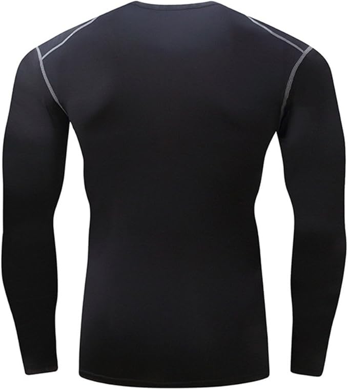 Men's Soft Slim Long Sleeve Dry-Fit Compression Gym Trainning Shirt