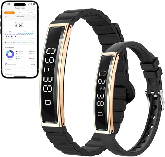 Smart Bracelet for Women Men, Fitness Tracker Smart Wristband, Waterproof Health Band with 24/7 Heart Rate Sleep Monitor, 12 Kinds Sport Modes fits Android iOS (Black) (Black)