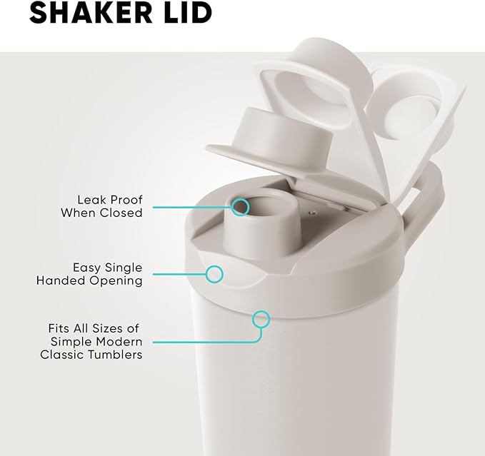 Simple Modern Stainless Steel Shaker Bottle with Ball 24oz | Metal Insulated Cup for Protein Mixes, Shakes and Pre Workout | Rally Collection | Almond Birch (Pack of 12)