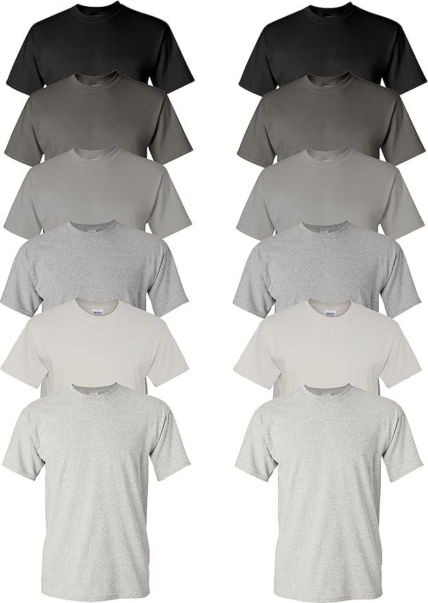 EVERYDAY TEES Men's Heavy Cotton Tee (Pack of 12), Assorted Mixed Color Small to 5XL
