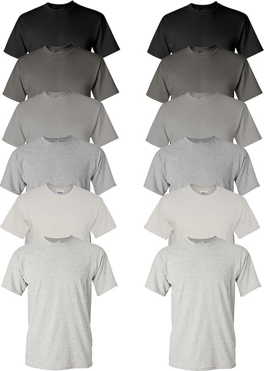 EVERYDAY TEES Men's Heavy Cotton Tee (Pack of 12), Assorted Mixed Color Small to 5XL