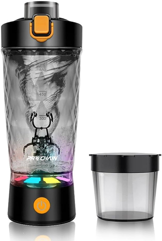 Electric Protein Shaker Bottle, USB Rechargeable Mixing Cup, Water Drink Mixer Portable Bottles for Gym Sport, BPA-Free Tritan, 22oz