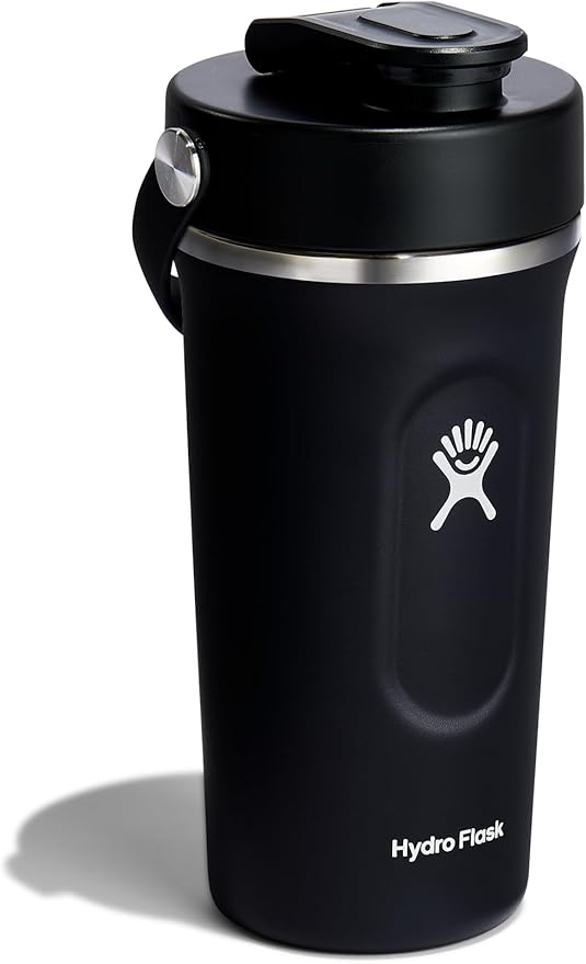 Hydro Flask Shaker Bottle – Insulated Stainless Steel Gym Bottle for Pre Workout & Protein 24 Oz Black