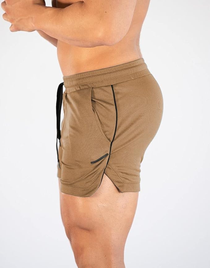 FLYFIREFLY Men's Gym Workout Shorts Running Lightweight Athletic Short Pants Bodybuilding Training