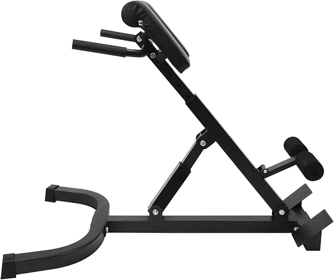 Roman Chair, Adjustable Hyperextension Bench Multifunctional Workout Bench 330lbs with 8 Adjustable Positions for Strength Training Ab Bench & Foldable Sit-Up Bench for Home Gym Workouts