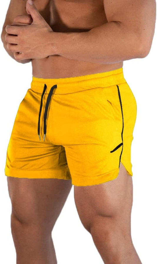 FLYFIREFLY Men's Gym Workout Shorts Running Lightweight Athletic Short Pants Bodybuilding Training