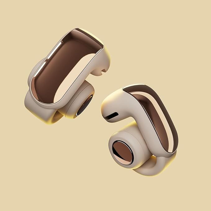 Bose Ultra Open Bluetooth Earbuds, True Wireless Earbuds with OpenAudio for Awareness, Clip On Design for Comfort, Immersive Audio, Up to 48 Hrs of Playtime + 20W Wall Charger (Driftwood Sand)