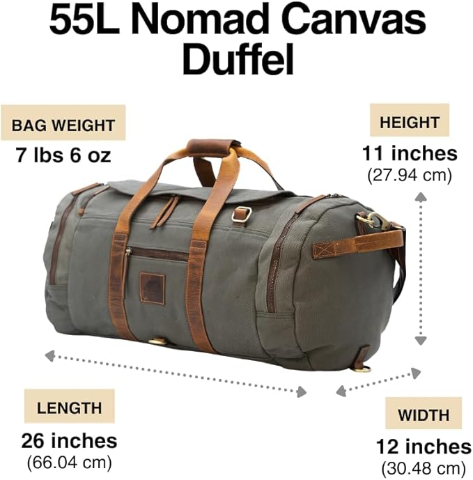 55L Nomad Canvas Duffel (Green)