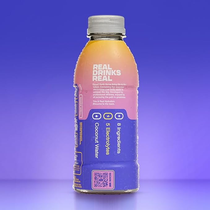 COCO5 Clean Sports Hydration Multipack | 100% Natural | 50% Less Sugar | Nothing Artificial | Non-GMO | Gluten Free | Developed by Pro Trainers for Pro Athletes | 16.9 OZ (Pack - 12)