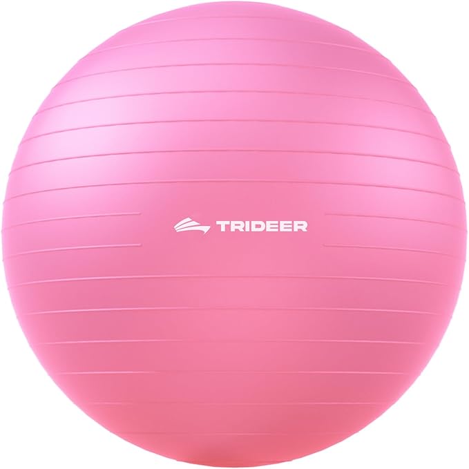 Trideer Extra Thick Yoga Ball Exercise Ball, 5 Sizes Gym Ball, Heavy Duty Ball Chair for Balance, Stability, Pregnancy, Quick Pump Included