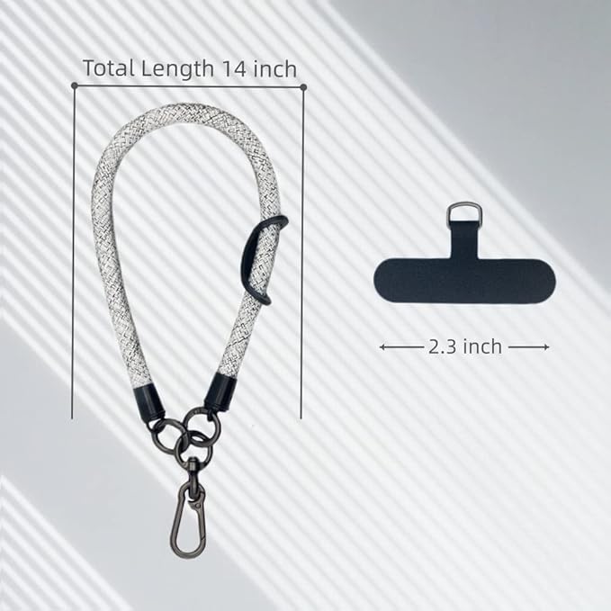Phone Lanyard Wrist Strap Phone Strap Wrist Lanyard for Cell Phone Around the Hand with Lanyard Patch (Camo White)