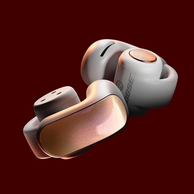Bose Ultra Open Bluetooth Earbuds, True Wireless Earbuds with OpenAudio for Awareness, Clip On Design for Comfort, Immersive Audio, Up to 48 Hrs of Playtime + 20W Wall Charger (Sunset Iridescent)