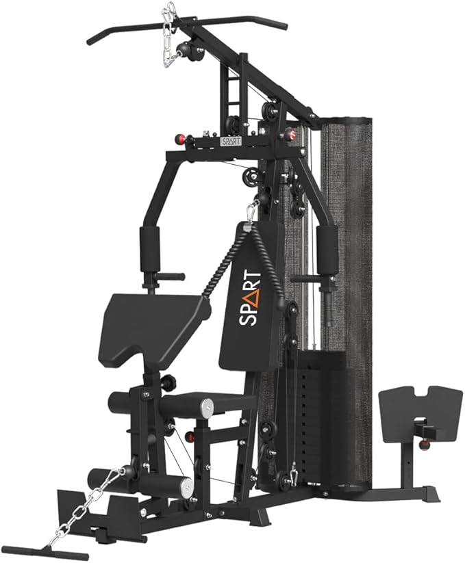 SPART Home Gym, Multifunctional Home Gym Equipment, Workout Station with 160LBS Weight Stack for Leg Press & Chest Fly, All in One Workout Machine Full Body Strength Training with Pulley System
