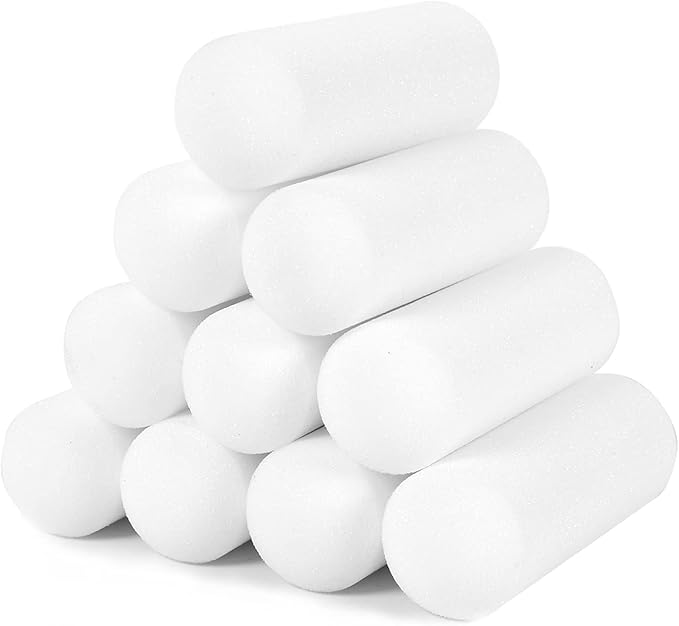 Mister Rui 10 Pack 4 Inch High Density Foam Paint Roller Covers - Small Mini Rollers for Painting Walls, Cabinets, Cupboards, Doors