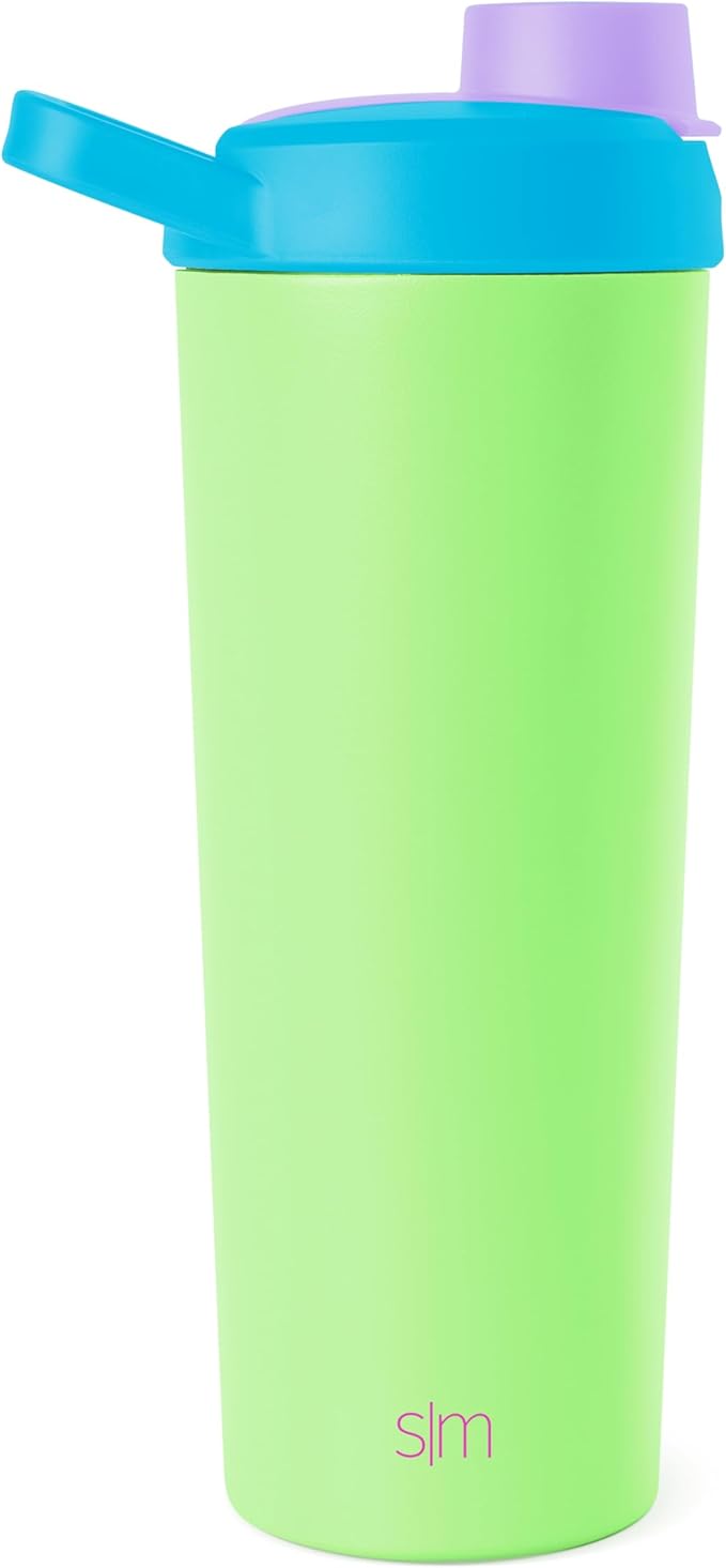 Simple Modern Stainless Steel Shaker Bottle with Ball 24oz | Metal Insulated Cup for Protein Mixes, Shakes and Pre Workout | Rally Collection | Baja Mix