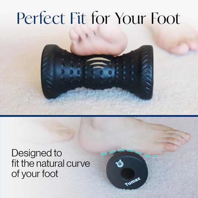 Tumaz Foot Roller for Plantar Fasciitis Relief,Foot Massage Roller for Alleviate Planter Fasciitis Pain,Arch Pain,Trigger Points & Deep Tissue, Portable - Reflexology Tool,Black