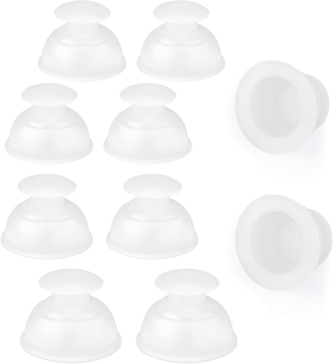 Silicone Cupping Therapy Sets 10pcs,Professional Vacuum Cupping for Myofascial Massage/Joint Pain/Anti Cellulite/Deep Muscle Relief & More (10pcs,White)