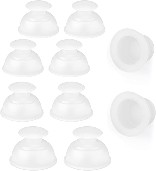 Silicone Cupping Therapy Sets 10pcs,Professional Vacuum Cupping for Myofascial Massage/Joint Pain/Anti Cellulite/Deep Muscle Relief & More (10pcs,White)