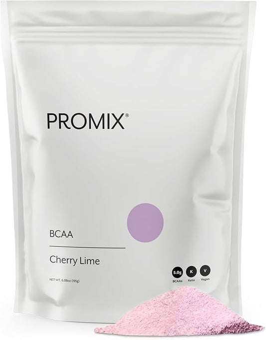 Promix BCAA Post-Workout Energy Powder - 5g Micronized BCAAs, Sugar Free, Plant Based, Vegan, Keto - Cherry Lime - 30 Servings (Pack of 1)