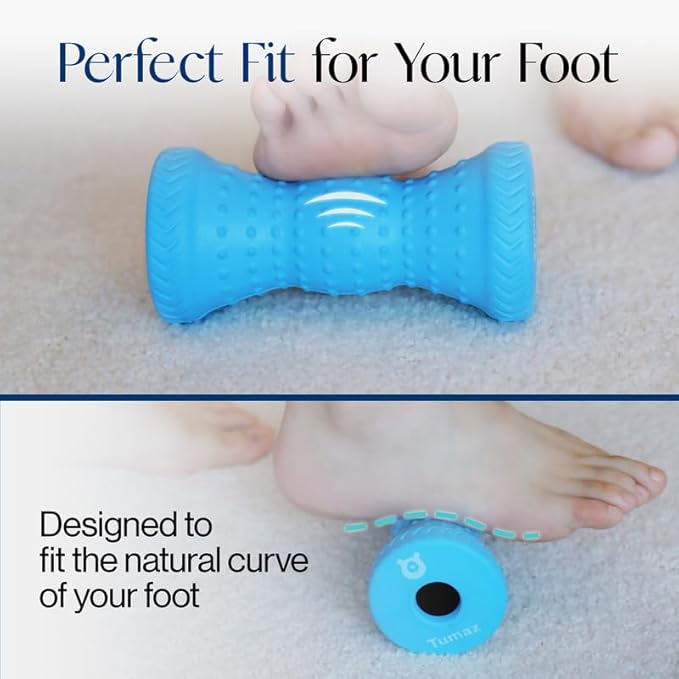 Tumaz Foot Roller for Plantar Fasciitis Relief,Foot Massage Roller for Alleviate Planter Facetious Pain,Arch Pain,Trigger Points & Deep Tissue, Portable - Reflexology Tool,Sky Blue